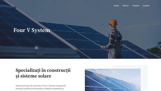 FourVSystem - Realizam parcuri fotovoltaice si constructii adiacente