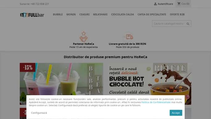 Ingrediente Bubble Tea, MONIN, ciocolata calda - distribuitor HoReCa