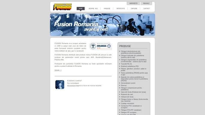 Fusion Romania - sisteme complete pentru retele de apa, gaz si canalizare