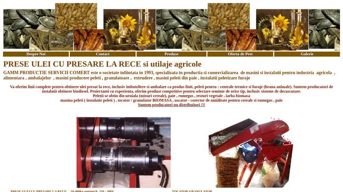 Selectoare seminte, INSTALATII BIODIESEL,FABRICI ULEI