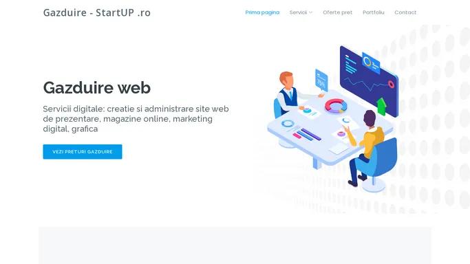 Gazduire web pret 0,55 Euro+tva/luna, spatiu 1 Giga web+email pentru startup, site-uri de prezentare