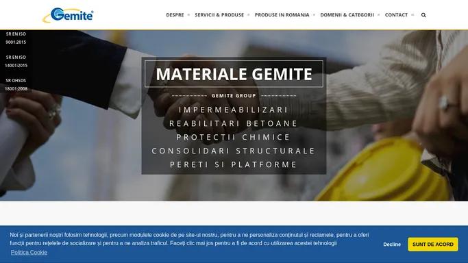 Gemite | Constructii industriale, aditivi beton, torcretare beton, tencuieli, etc