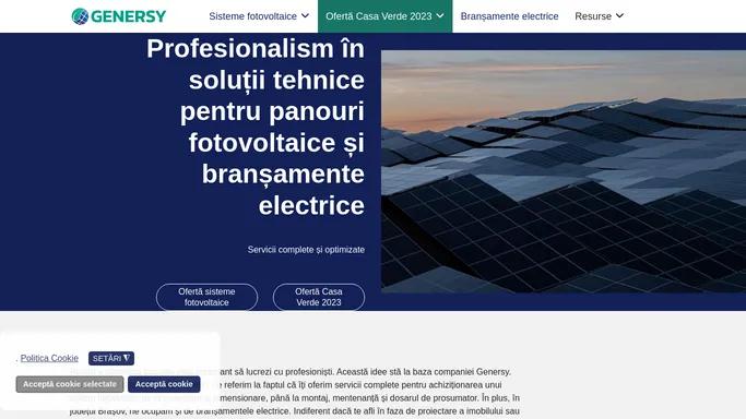 Genersy - Partener de incredere pentru implementarea de echipamente fotovoltaice