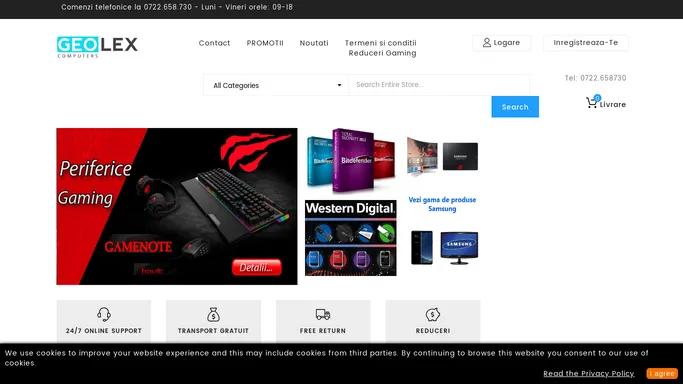 Notebook-uri, calculatoare, sisteme, periferice si componente PC. Magazin Calculatoare Online Geolex Computers