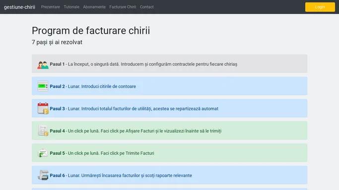 Program de Facturare Chirii