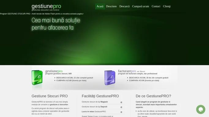 Program de Gestiunea Stocurilor: GestiunePRO