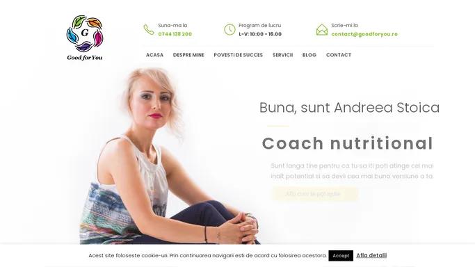 Good For You – Andreea Stoica – Coach nutritional