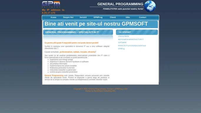 General Programming, Soft de Gestiune si Contabilitate GPM Software, Program de Gestiune si Contabilitate, GPMProg, Servicii hardware IT, Administrare retele