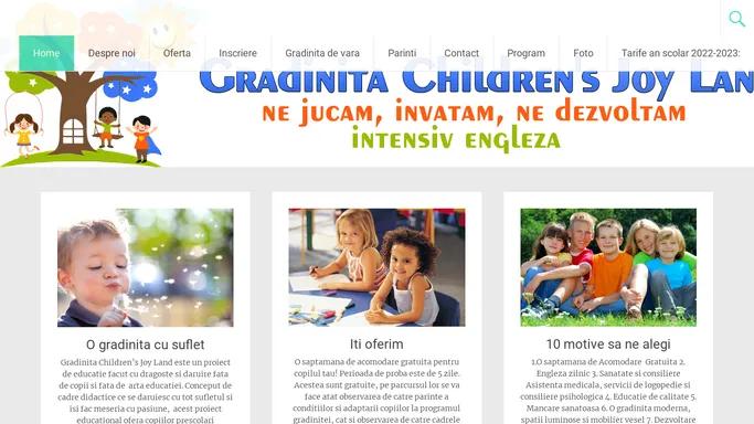 Gradinita Children's Joy Land – Gradinita in limba engleza