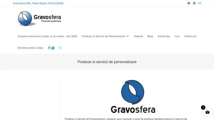 Produse si Servicii de Personalizare - Gravosfera - gravura de calitate