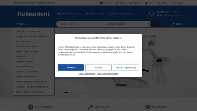 Echipamente si Accesorii pentru stomatologie si cabinete dentare - Halmadent.ro