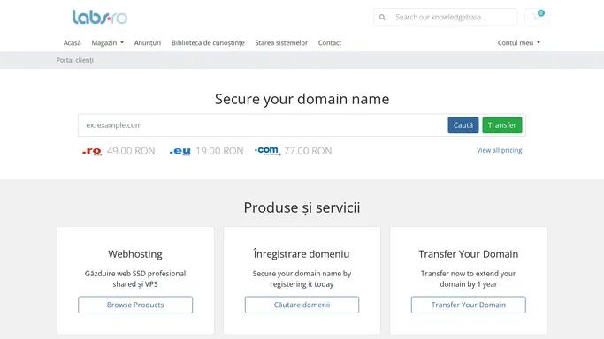 Portal clienti - Labs.ro srl.