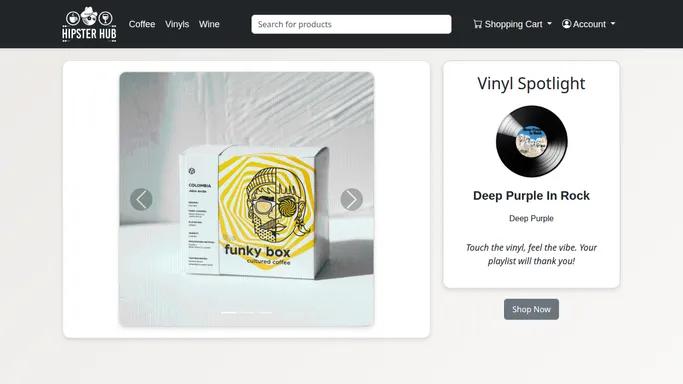 HipsterHub - Coffee, Vinyls, and Wine