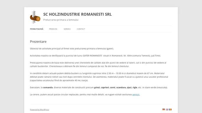 SC HOLZINDUSTRIE ROMANESTI SRL