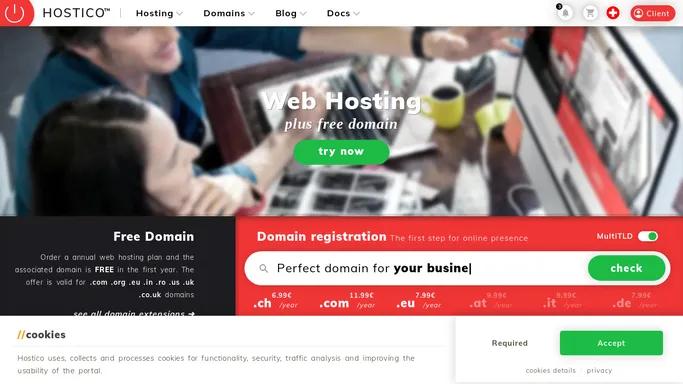 Web Hosting and domain name, from only for 1.99€ | Hostico