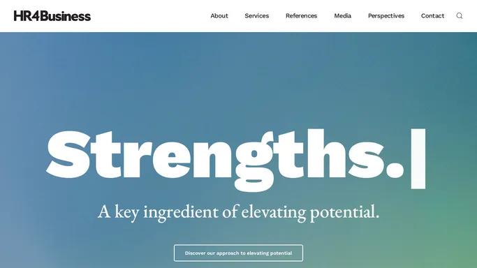 HR4Business – Strengths. A key ingredient of elevating potential.