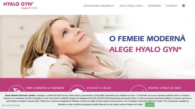 HYALO GYN - Tratament inovator, non-hormonal pentru uscaciune vaginala