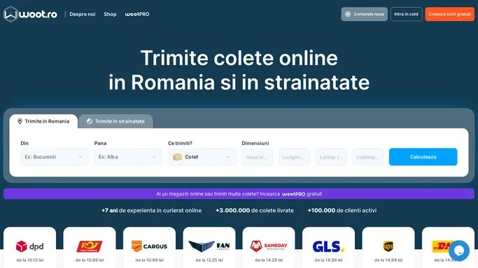 woot.ro - trimite colete online in Romania si in Europa - Woot.ro