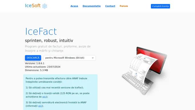 IceFact: Program de facturare gratuit - pentru Linux, Windows si MacOSX