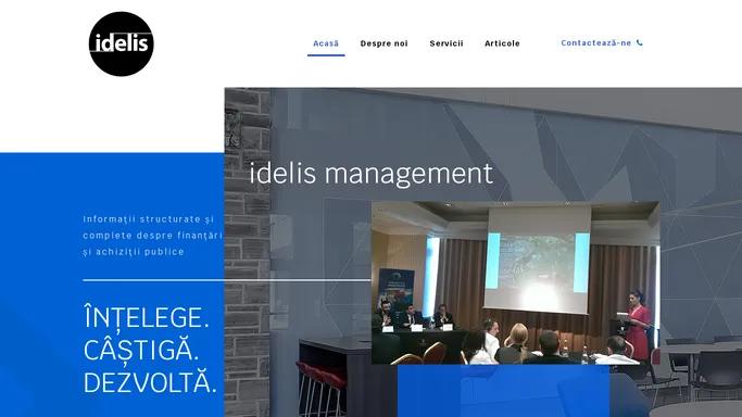 Idelis Management – Finantari si achizitii publice