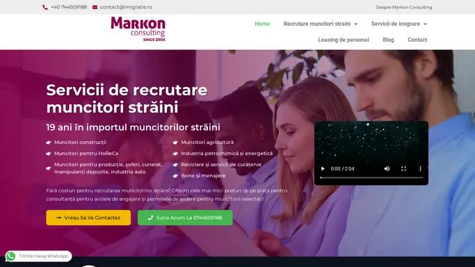 Markon Consulting Romania – Relocare, Servicii de imigrare, Recrutare