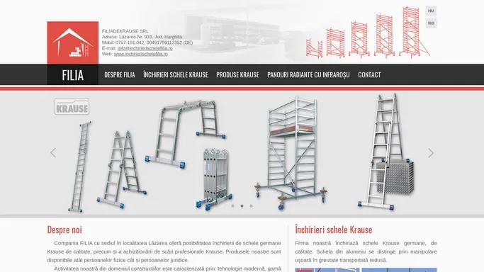 Inchirieri schele Krause metalice profesionale de la Filia