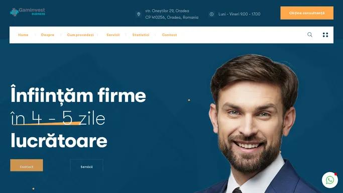 Gaminvest – Infiintari firme Oradea