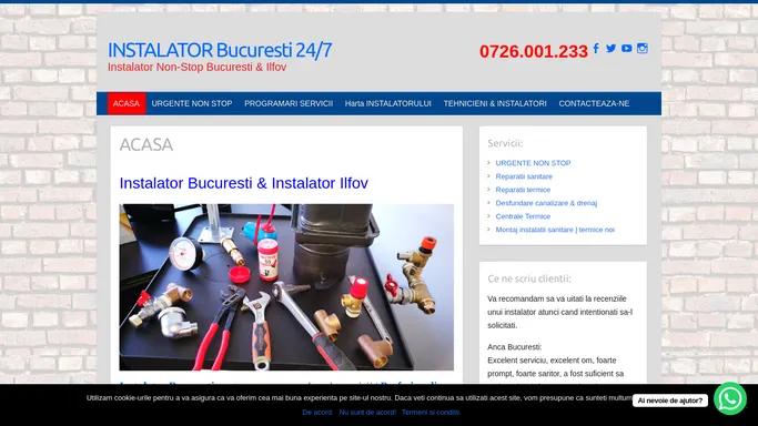 Instalator Bucuresti ✆ Instalator autorizat pentru sectoarele 1,2,3.4.5.6,Ilfov