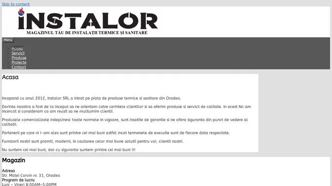 Instalor SRL – Magazinul Tau De Instalatii Si Sanitare