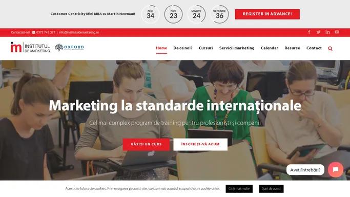 Cursuri marketing acreditate international | CIM | Institutul de Marketing