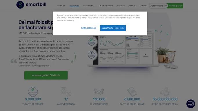 SmartBill este e-Factura integrat | Program de Facturare, Gestiune, Contabilitate