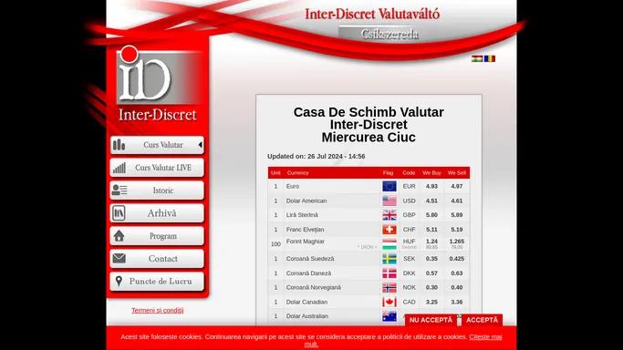 Curs Valutar - Inter-Discret