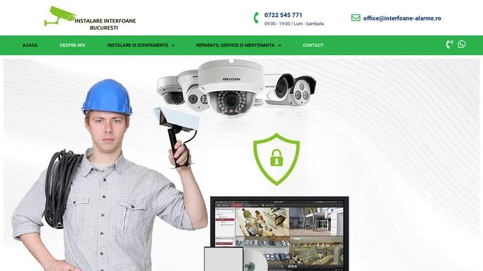 Sisteme de securitate: alarme, supraveghere audio-video, acces, interfoane