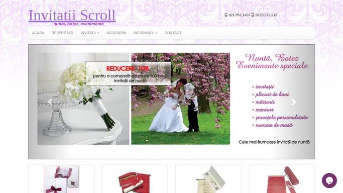 Invitatii de nunta cu vanzare online. Cele mai frumoase invitatii de nunta le gasiti doar la noi - Invitatii de Nunta Scroll