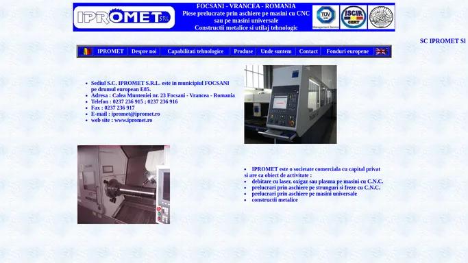 Ipromet - Piese prelucrate prin aschiere pe masini universale si cu CNC, constructii metalice si utilaj tehnologic