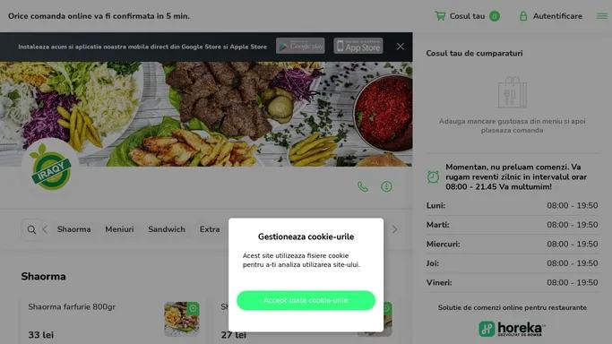 Iraqy Fresh Food– Comanda online, livrare in Pitesti si imprejurimi