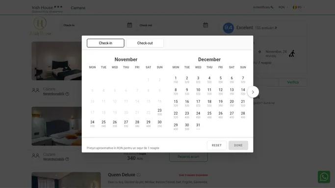 Irish House Sinaia - Sistemul oficial de rezervare - Confirmare instantanee
