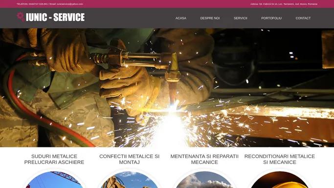 IUNIC SERVICE TARNAVENI | Suduri metalice | Confectii metalice si montaj | Mentenanta mecanica | Reparatii mecanice | Reconditionari metalice si mecanice | Prelucrari prin aschiere