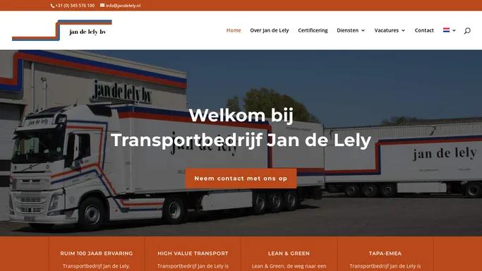 Transportbedrijf Jan de Lely B.V. Transportbedrijf Geldermalsen..