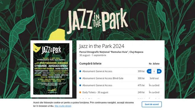 Bilete Jazz in the Park 2024 - 30 aug - 1 sep - Parcul Etnografic National “Romulus Vuia”