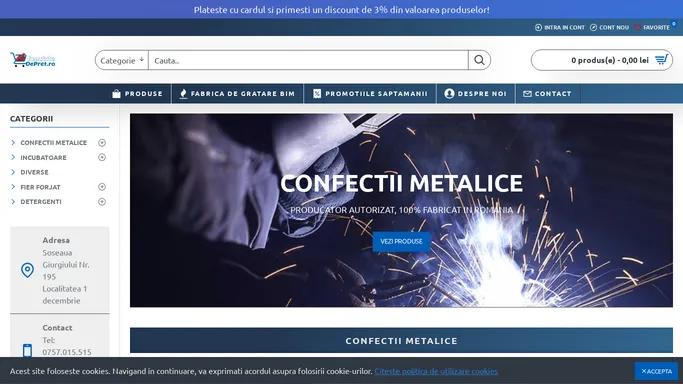 Confectii metalice, generatoare pramac, gratare, incubatoare - Jumatatedepret.ro