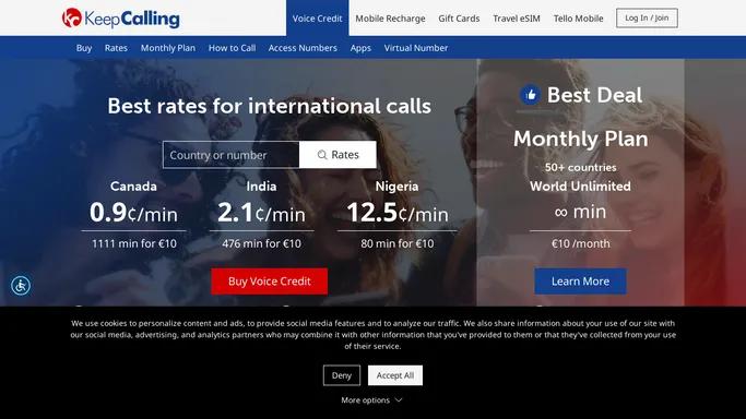 International calls, calling plans & mobile recharges | KeepCalling