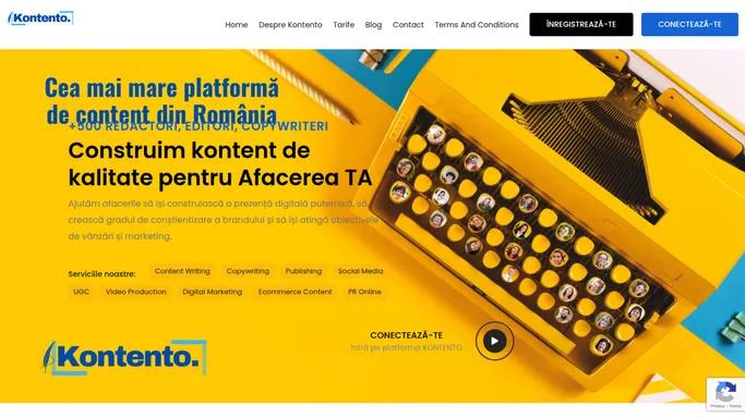 KONTENTO – Platforma Comunicare si Content – Content Writing & Copywriting