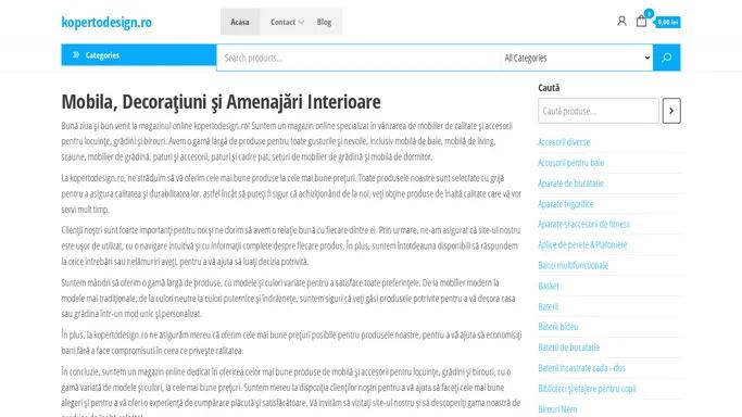 Mobila, Decoratiuni si Amenajari Interioare - kopertodesign.ro