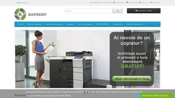 Kopserv - Inchirieri, Service Copiatoare, Imprimante, Vanzari Cartuse Toner