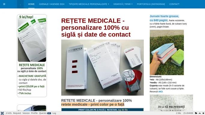 retete medicale, carti de vizita, bilete de trimitere, fise tratament