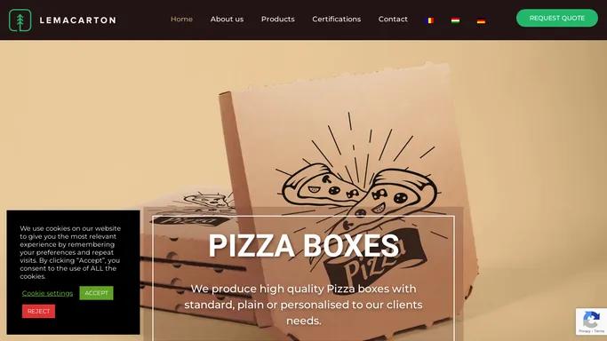 Certified Pizza Box Manufacturer & Supplier Wholesale | Lemacarton