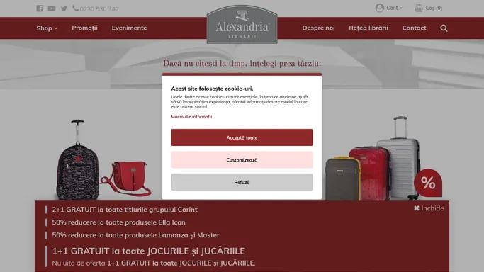 Alexandria Librarii | Daca nu citesti la timp, intelegi prea tarziu.