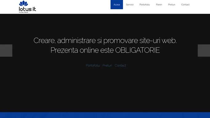 Creare site Web Companii/firme - Administrare site web - SEO - Optimizare site web - Lotus IT