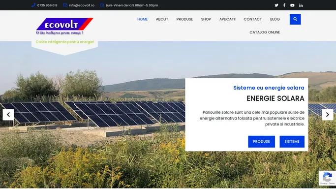 ECOVOLT – O idee inteligenta pentru energie!